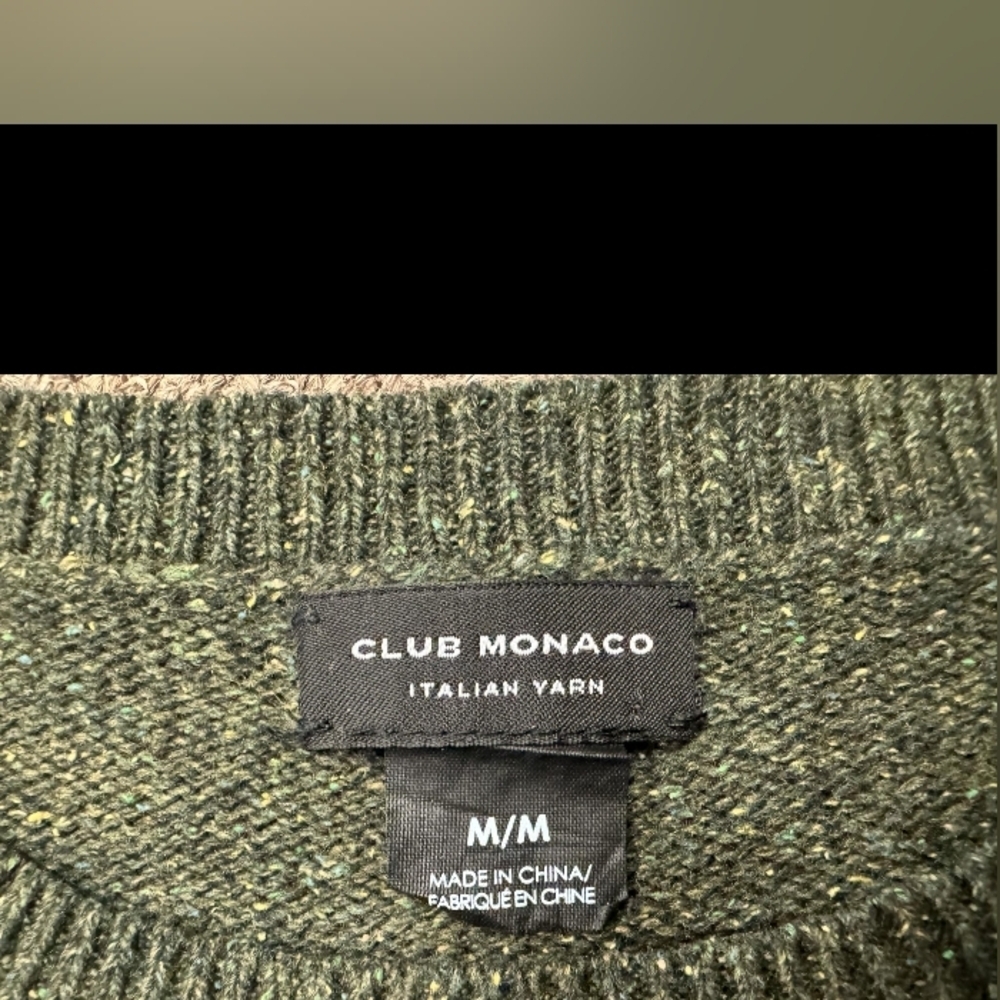 Club Monaco Dress EUC Long Sleeve Knit Silk/Wool Green Midi Size Medium - Picture 10 of 12